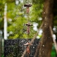 thumbnail image 2 of Iron Mushroom Rain Chain Decorative Gutter Downspout Alternative | 51 Inch Metal Rain Catcher for Water Drainage | Rust-Protected Garden Yard Decor for Soothing Rain Sound, 2 of 8