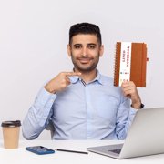 EGNMCR Leather Coil Horizontal Line Book A5 Loose-leaf Notebook Student Thickened Notepad Paper notebook