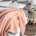 thumbnail image 3 of Bare Home Faux Fur Blanket - 60" x 80" - Ultra Soft Fleece - Oversized, Blush, 3 of 5