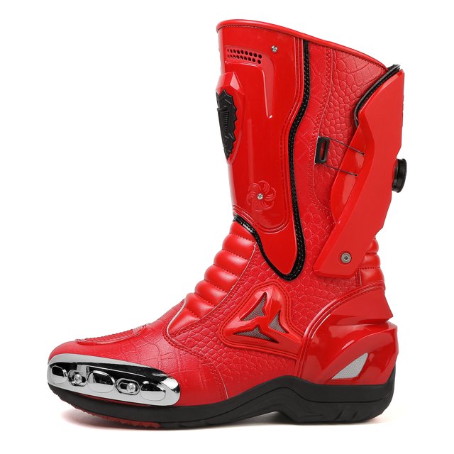 JG WOLVES - Motorcycle Boots - All-Season Comfort & Adventure - Waterproof Touring & Off-Road Riding Shoes - For Men & Women,Red,45