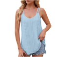 thumbnail image 5 of Babysbule Camisole à Bretelles Spaghetti pour Femmes, Mode, Manches Courtes, Ajourée, Respirante, Col Rond, Débardeurs Fluides pour Femmes, 5 of 5
