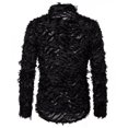thumbnail image 4 of CEHVOM Men Handmade Three-dimensional Feather Featured Turndown Shirt Top Blouse, 4 of 4