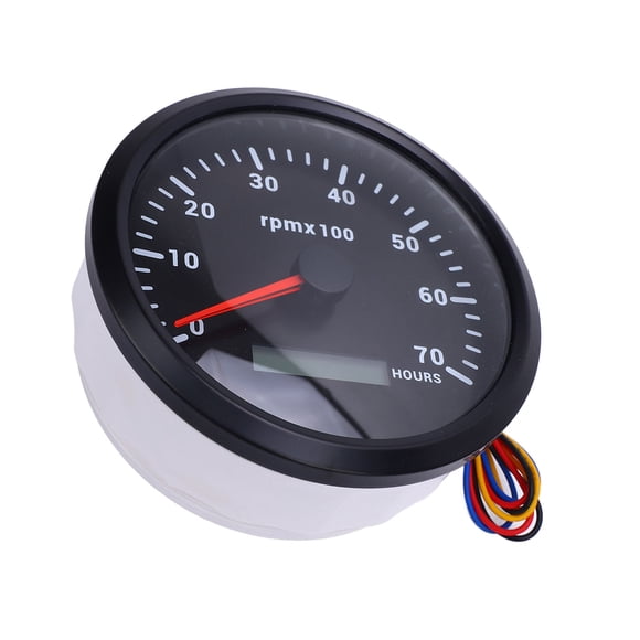 110mm 4-3/8in Tachometer 7 Color Backlight DC 9-32V 7000RPM Gauge with Hour Meter for Car Yacht RV Boat Truck