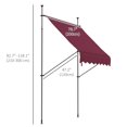 thumbnail image 3 of Outsunny Auvent Rétractable 6,5 Pieds x 4 Pieds, Autoportant et Sans Vis, Rouge Vin, 3 of 10