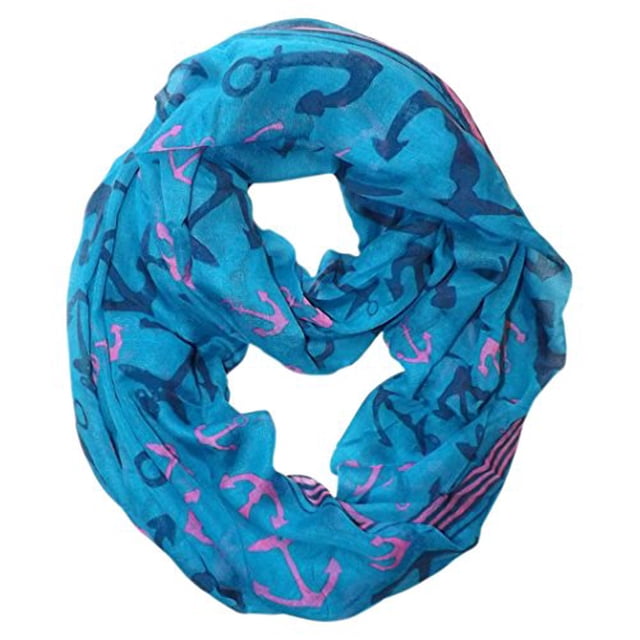Peach Couture All season Infinity Loop Scarves Border Anchor Print