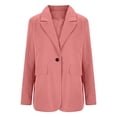 thumbnail image 3 of ManxiVoo Professional Womens Blazer Cardigan Open Front Lightweight Office Wear Versatile Spring Layering Piece M Size Pink, 3 of 6