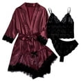 thumbnail image 1 of LSLJS Ensemble de Lingerie Jarretière Aguichant pour Femmes 4 Pcs Peignoirs Justaucorps en Dentelle sous-Vêtements à Col en V Profond, 1 of 2