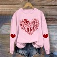 thumbnail image 1 of Meichang Sweat-Shirt Femme Saint-Valentin Graphique Cœur Amour Décontracté Col Rond Manches Longues Coupe Ample Saint-Valentin, 1 of 6
