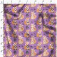 thumbnail image 3 of Soimoi Purple Poly Georgette Fabric Cat & Fox Kids Print Fabric by Yard 52 Inch Wide, 3 of 6