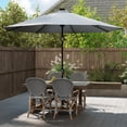 thumbnail image 2 of Costway 10 FT Solar Patio Umbrella with 96 LED Lights 35° Adjustable Tilt Vented Top Gray, 2 of 10