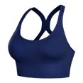 thumbnail image 1 of Virmaxy Womens Wireless Bra Solid Color Soft and Comfortable Gathered Large Bra Solid Color Soft and Comfortable Without Steel Rings Gathering To A Large Bra Blue-3 XL, 1 of 4