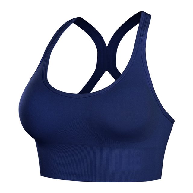 Virmaxy Womens Wireless Bra Solid Color Soft and Comfortable Gathered Large Bra Solid Color Soft and Comfortable Without Steel Rings Gathering To A Large Bra Blue-3 XL