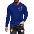 thumbnail image 1 of Birdeem Mens Printed Long Sleeved Top Long Sleeved Round Neck Top/Shirt, 1 of 4
