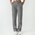 thumbnail image 2 of Besolor Pantalon Cargo Extensible Taille Haute Femme Ample Multiples Poches Jambe Droite Grand Pantalon Pantalon Mode Mode Urbaine, 2 of 6