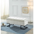 thumbnail image 1 of Imperial Capitonné Double Ottoman Avec La Base Noire (Beige), 1 of 3