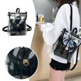thumbnail image 4 of Small Travel Backpack Transparent Backpack/Handbag,Transparent Multipurpose Travel Bag,Transparent Vinyl Travel Bag,Ball Game Concert Transparent Backpack with An Opaque, 4 of 7