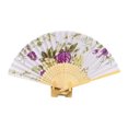 thumbnail image 2 of YAOMOBB Elegant Folding Fan Double Sided Flower Pattern Bamboo Catwalks Lightweight Hand Held Party Props, 2 of 7