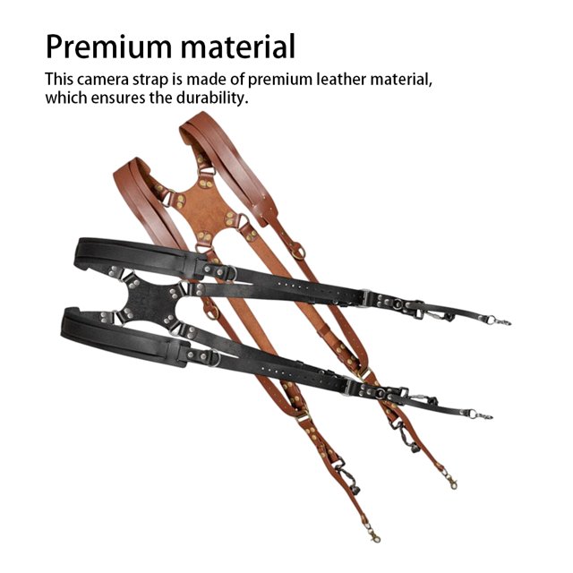 Baohd Harnais de Caméra Sangle d'Épaule Réglable Grande Résilience Sangles en Cuir Multifonctionnelles Marron
