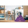 thumbnail image 2 of Ahgly Company Tapis Rond Lavable en Machine Intérieur Transitionnel Magenta Foncé Violet, 5 Pieds Rond, 2 of 7