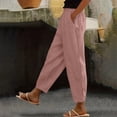 thumbnail image 2 of Chbgutlmr Pants for Women Elastic Waist Ruched Loose Lightweight Casual Work Trousers Solid Color Fall, 2 of 6