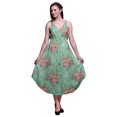thumbnail image 1 of Bimba Robe Midi d'Été à Imprimé Floral pour Femme à Col en V Tenue de Villégiature de Vacances-TP, 1 of 1
