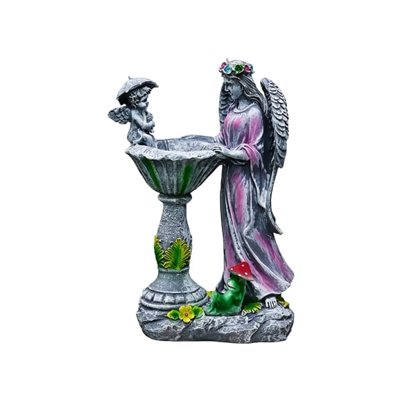 Anmrize Patio Yard Accent, Garden Angel Decor Led Fairy Outdoor Statue With Fountain Light, Led Lights Yard Decoration for Front Porch Flowerpot Patio Ornaments, Home Decor Gifts for New Year, C