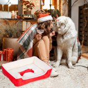 Amzcrzy Polyester Cat Bed Christmas Decorations Christmas Pet Bed Pet Villa Cats Bed Bed Christmas Dog Bed Winter Warm Cats Bed Two Purpose Pet Nests Pet Mat Halloween Decorations Fall Decor