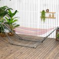 thumbnail image 2 of Outsunny 2-in-1 Steel Hammock Stand, Foldable Hammock Net Stand, Black, 2 of 10