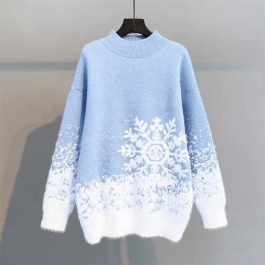 RKSTN Chandails pour Femmes à Manches Longues à Col Rond de Noël Chandail Uni Chandail Décontracté Haut Chandails d'Automne