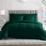 American Home Collection Set de confort, alternative à la descente Ultra Microfibre douce, 2 Ensemble de pièces avec 1 Consolider et 1 Pillow Sham, Oeko Tex Comforter pour les jumeaux et les jumeaux XL Lit, Forest Green Comforter