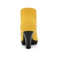 thumbnail image 4 of Allegra K Bottines Chelsea à Talons Blocs Bout Rond pour Femmes Jaune 6.5, 4 of 5
