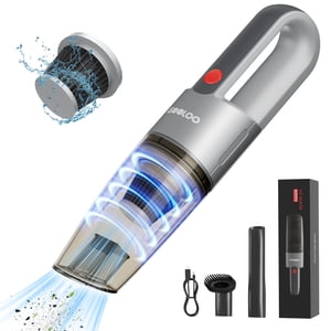 GOOLOO V7 Nettoyant à vide de voiture Mate sans fil Portable léger haute puissance Aspirateur portatif pour voiture , avec lavable HEPA Filtre pour les animaux domestiques,Gray