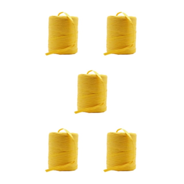 Decodeary Sturdy And Durable Raffia Rope Yarn For DIY Crafts Beautiful Colors Fiber Natural Paper Ribbon yellow 5Set