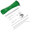thumbnail image 3 of 8pcs/set Spoon Fork Set Stainless Steel Chopstick Straw Set Portable Dinnerware Kit  Black, 3 of 10