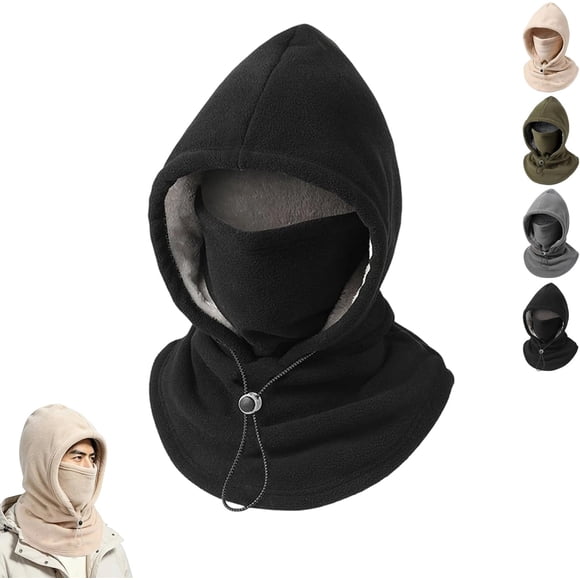 3-in-1 Winter Fleece Balaclava Hood, One-Piece Flannel Warm Mask Hat, Windproof Balaclava Ski Mask, for ColdWeather