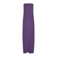 thumbnail image 4 of LOVZFMLL Robes pour Femmes Col Rond Uni Manches Courtes/sans Manches Robes Débardeur d'Été Décontractées Amples Plage Maxi Robes Soleil Violet Foncé A TTG, 4 of 4