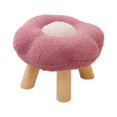 thumbnail image 3 of Small Foot Stool Sofa Footstool Multipurpose Comfortable Flower Shape Cartoon Ottoman Under Desk For Bedroom Playroom Bedside Porch Entryway Light red, 3 of 8