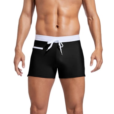 Ketyyh-chn99 Men Swim Shorts 2024 Fashion Men's Swim Shorts Boys Short Vintage Swim Trunks with Mesh Lining Swim Suits Board Shorts Black,L