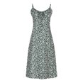 thumbnail image 2 of drppepioner Robe d'Été Femme Grande Taille Liquidation Mode Femme Camis Sans Manches Col en V Combinaison Imprimé Floral Robe Fendue de Plage, 2 of 7