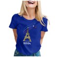 thumbnail image 1 of TINZ T-Shirt pour Femme Été Haut à Manches Courtes Col Rond Haut à Motif Haut Décontracté Chandails de Football pour Dames Chandails d'Été pour Femmes T-Shirt à Manches Courtes, 1 of 4