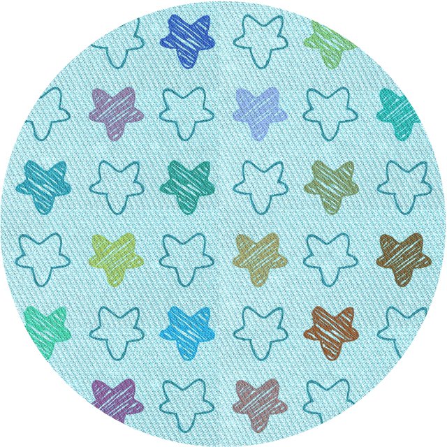 Ahgly Company Tapis Rond Lavable en Machine Intérieur Transitionnel Bleu Électrique, 4 Pieds Rond