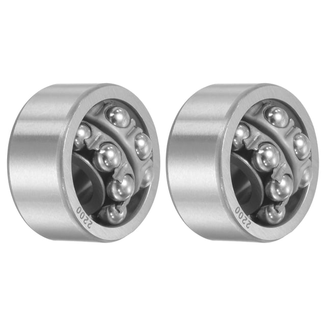 Unique Bargains Roulements à Billes Auto-Alignés 10x30x14mm 2200, Type Ouvert, Acier Chromé, Lot de 2