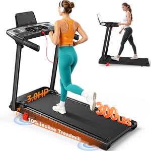 Tomile Tapis pliable pour la maison, 3.0 HP tapis roulant portable avec incline pour l'exercice de course, 300 Capacité