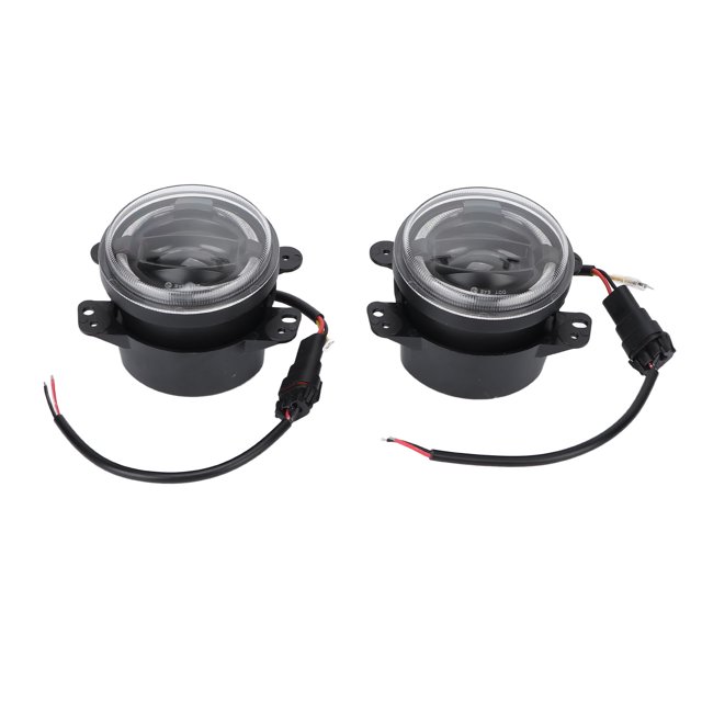 2 Pcs 4 Po Pare-Chocs avant LED Feux de Brouillard Ronds de Remplacement pour Jeep Wrangler 20072018