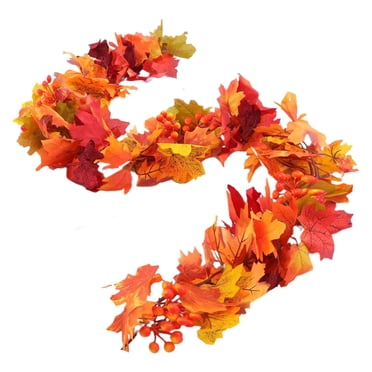 Yhmxh Halloween Thanksgiving Decorations Artificial Leaf Garland Rattan Hanging Fall Maple Leaf Garland Indoor Home Halloween Christmas Party Wall Mantel Decoration Halloween Maple Leaf Vine