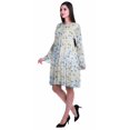 thumbnail image 3 of Moomaya Robe d'Été Fluide à Manches Longues Imprimée pour Femmes, Longueur Genou, Évasée, 3 of 6