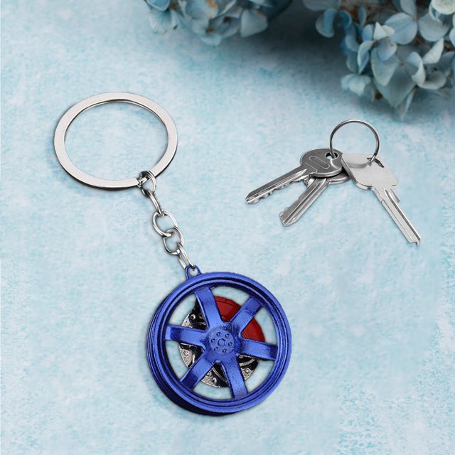 Porte-clés de Modèle de Pièces de Voiture, Porte-Clés de Roue Miniature pour Passionnés de Voitures/ Déco Maison