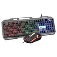 thumbnail image 2 of T25 Game Luminous 104 Key Mouse And Keyboard Set Wired Metal Panel Mechanical Hand FeelingMouse And Keyboard Set With Mobile Phone Bracket, 2 of 8