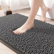 Bathroom Rug Mat 36"x48", Thick Soft Quick Dry Absorbent Chenille Bath Rug, Rubber Back Non Slip Machine Washable Bath Mat for Bathroom Shower Tub Floor