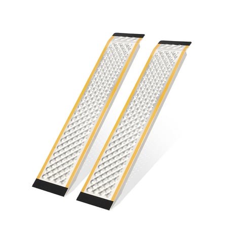BeesClover Lot de 2 Rampes de Remise en Aluminium de 4 Pi, Rampes de Chargement Capacité de 800 Lb, Rampe de Chargement Antidérapante avec Surface à Plaque Perforée pour Tondeuse à Chevaucher, Tondeuse à Gazon, VTT, Motocyclette
